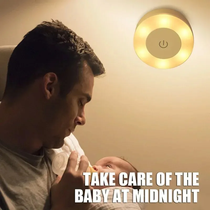Luz LED nocturna con Sensor táctil, luces de pared con atenuación de 3 modos, lámpara nocturna recargable por USB portátil para iluminación de sala de estar y dormitorio