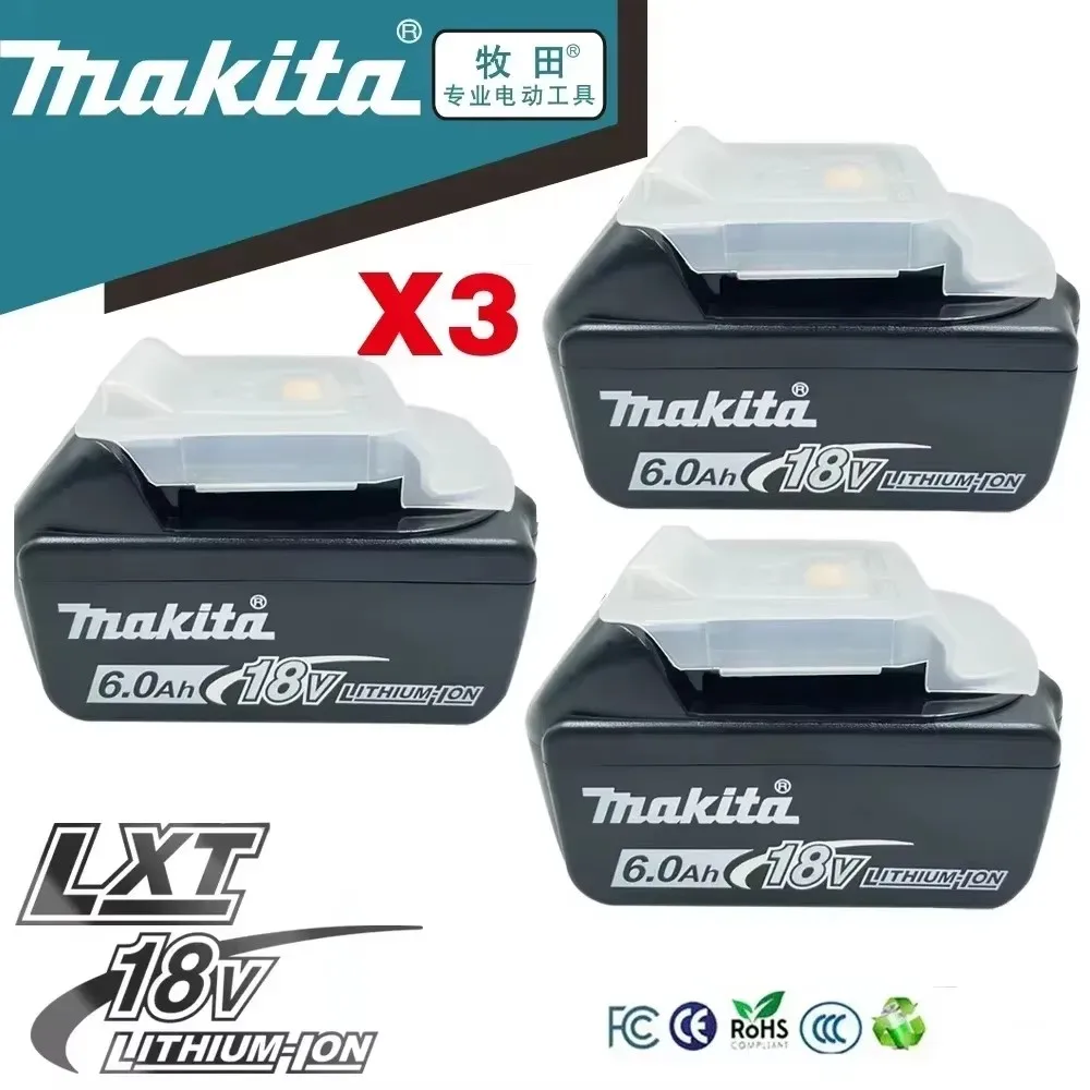 100% genuino Makita 6Ah/5Ah/3Ah para Makita 18V batería BL1840 BL1830B BL1850B BL1850 BL1860 BL1815 batería de litio de repuesto