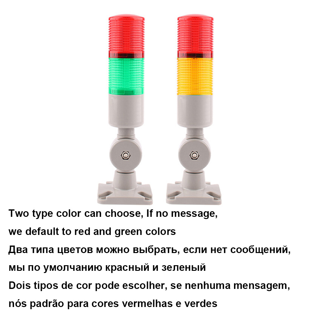 45 mm industrieller mehrschichtiger LED-Signalturm, Warnalarm, Vorsichtslampe, Kontrollleuchte, flexibler blinkender Summer, 2 Schichten, 24 V