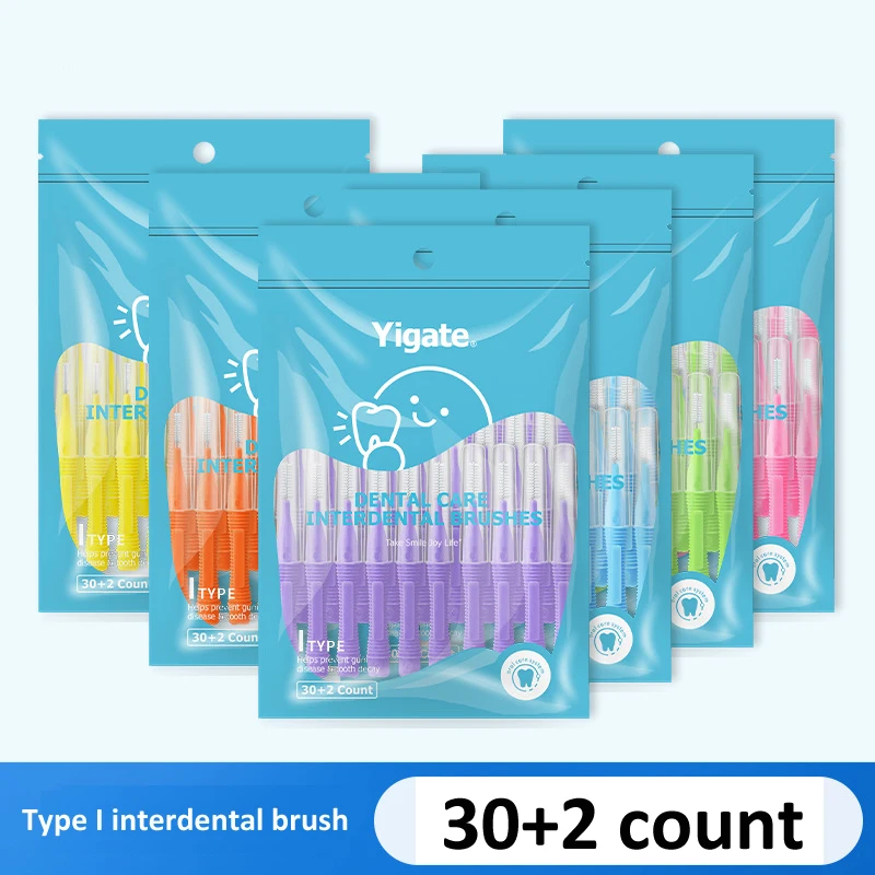 32 Chiếc 0.4-1.0Mm Nha Khoa Mỏng Mềm Mại Bàn Chải Kẽ Răng Vệ Sinh Răng Miệng Chăm Sóc Răng Chỉnh Nha Đầu Bàn Chải Kẽ Răng vệ Sinh