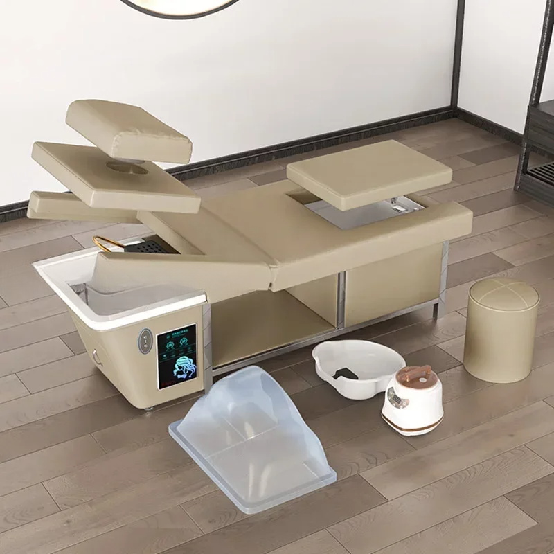 Cabezal de ducha para Spa, silla Shampo con movimiento ajustable, fregadero cómodo de lujo, cama de lavado de pelo, lavabo de pies, equipo de salón shampoineuse MQ50XF