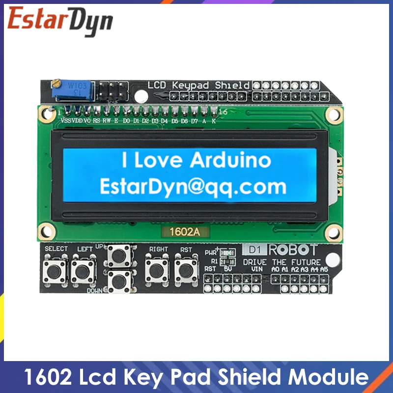 1602 Bàn Phím LCD Che Chắn LCD1602 LCD 1602 Module Hiển Thị Cho Arduino ATMEGA328 ATMEGA2560 Raspberry Pi UNO Màn Hình Xanh