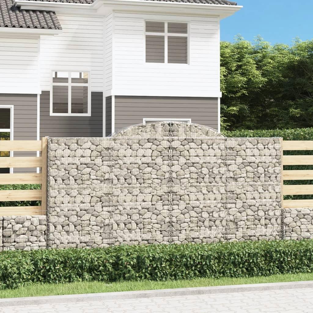Cestini Gabion con arco alto Set di 4 decorazioni paesaggistiche da giardino in acciaio zincato 300x50x160180 cm
