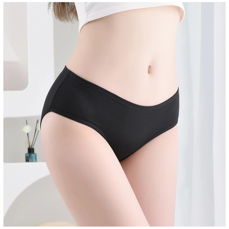 7 ピース/ロットプラスサイズの下着女性のパンティー綿ガールブリーフセクシーなランジェリーショーツ Underpant 固体パンティ女性親密な M-4XL