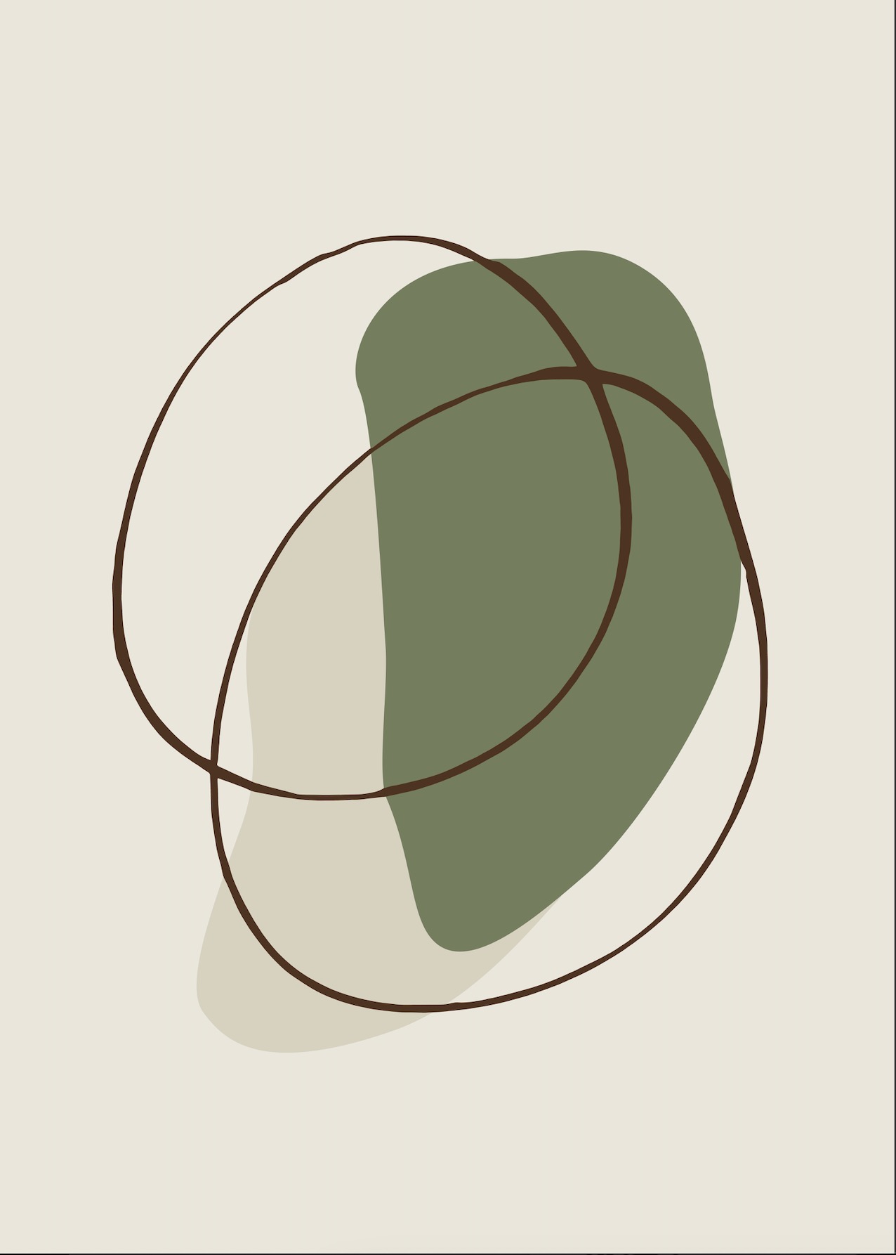 Moderne Kunst, abstrakte Formen, Illustrationen, Linien, botanischer Boho-einfacher Stil, Wandkunst, Leinwandgemälde, Heimdekoration