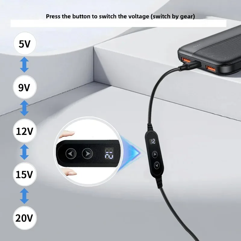 USB C to DC Power Boost Cable Type C To DC Fast Charging 5V To 12V Boost Converter Cable Adapter For Wireless Router TV BOX