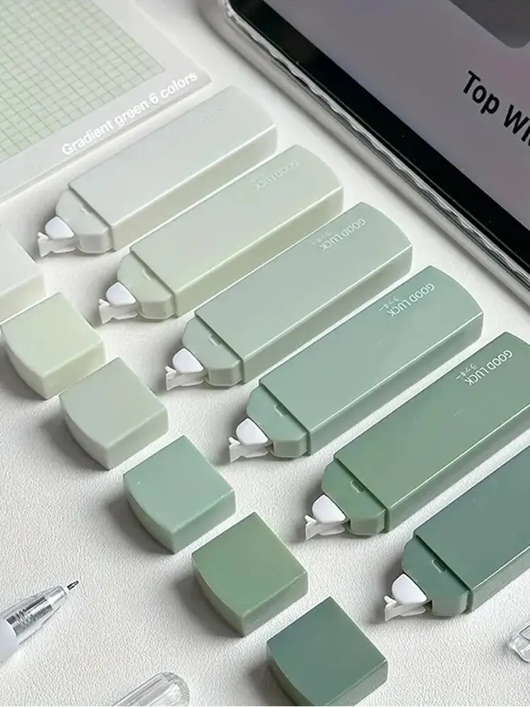1 แพ็ค 6 เทปแก้ไขGradients MacaronสีแบบพกพาMute Trackless Square Shapeใช้งานง่ายสําหรับโรงเรียนOffice Home Supp