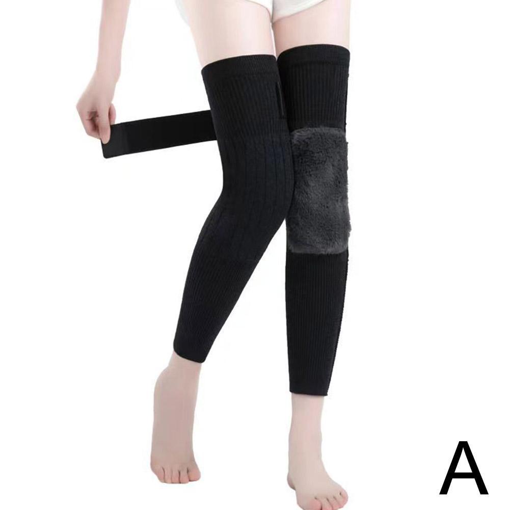 Joelheiras de caxemira falsa para inverno, suporte de joelho para mulheres, homens, idosos, alívio da artrite, aquecedores de pernas, corredores, proteção de joelho h2k2