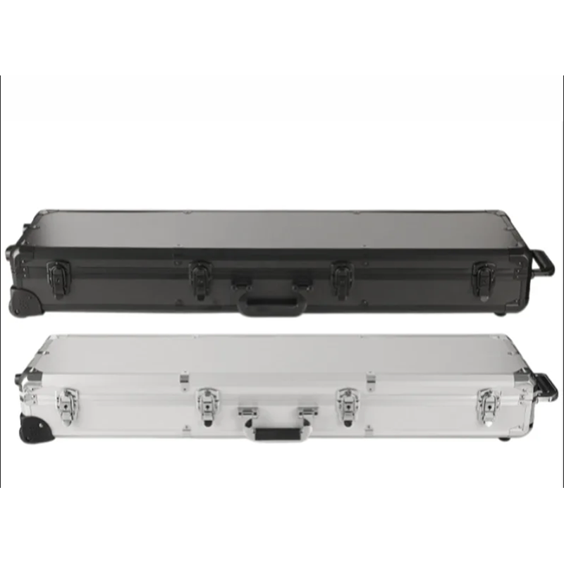 Caixa de ferramentas de alumínio, equipamento portátil longo, caixa de segurança, equipamento de pesca doméstico, caixa de armazenamento multifuncional com esponja