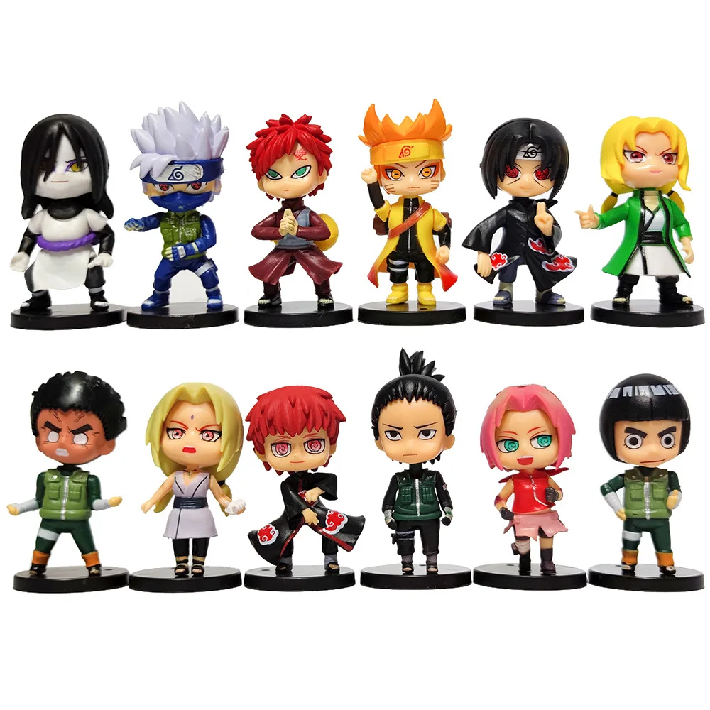 ใหม่ 12 ชิ้น/เซ็ตอะนิเมะรูป Naruto Shippuden Hinata Sasuke Itachi Kakashi Gaara Action Figure รุ่น Q PVC ตัวเลขของเล่นของขวัญ