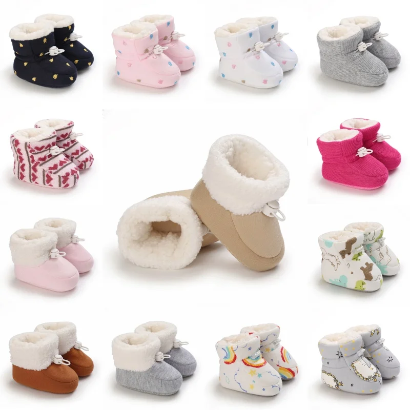Winter Baby Schuhe Jungen Mädchen Baumwolle Weiche Sohle Schnee Booties Dicke Winter Warme Neugeborene Kleinkind Stiefel Schuhe Frist Wanderschuhe