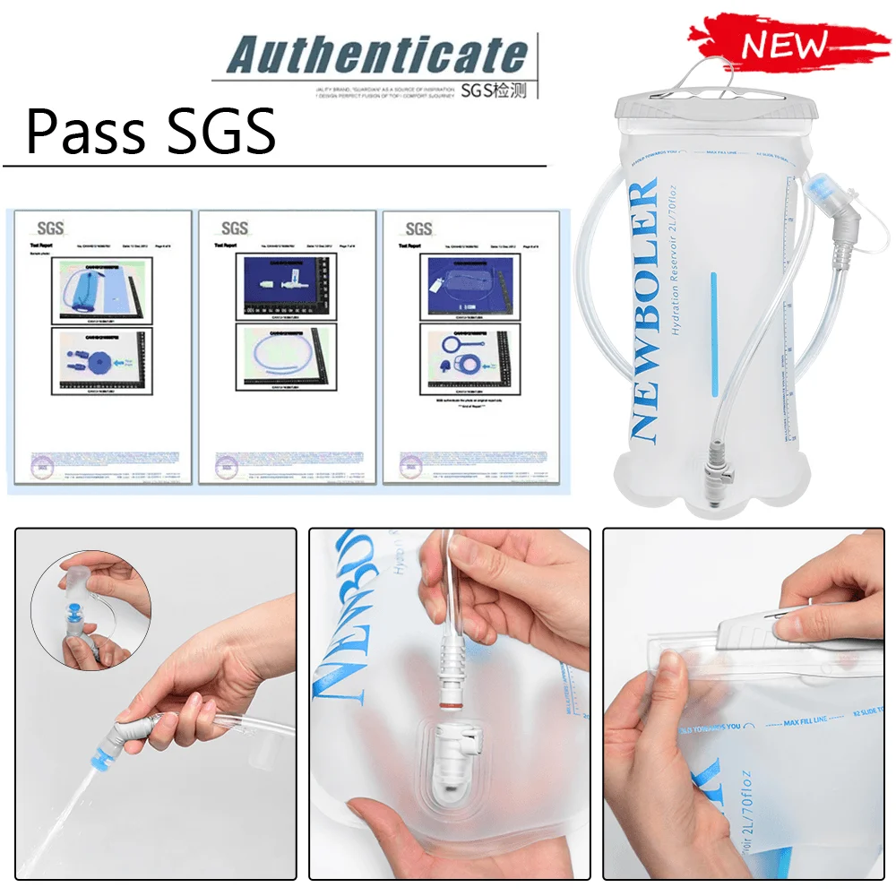 NEWBOLER vessie d'eau réservoir d'eau sac d'hydratation sac de rangement sans BPA-2L 3L course hydratation gilet sac à dos
