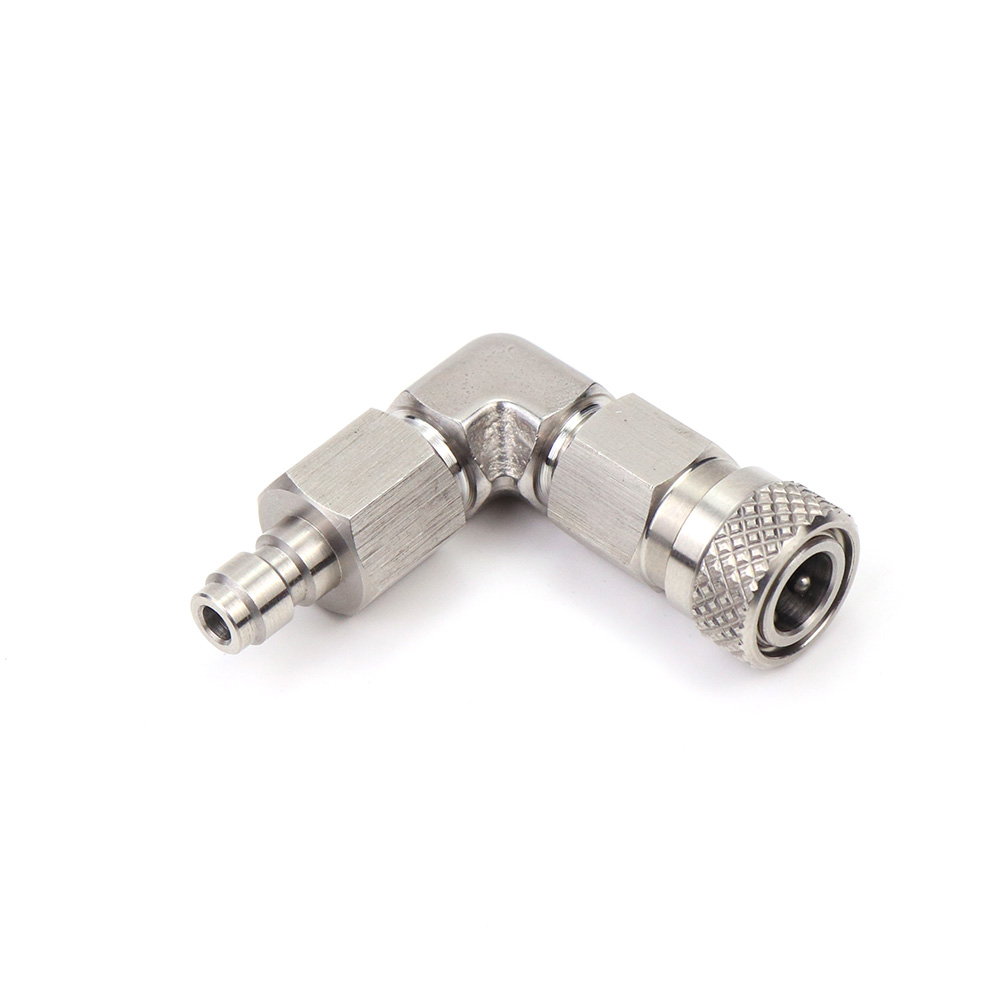Male Quick-connect to Female Quick-connect Fitting 90-degree Adapter