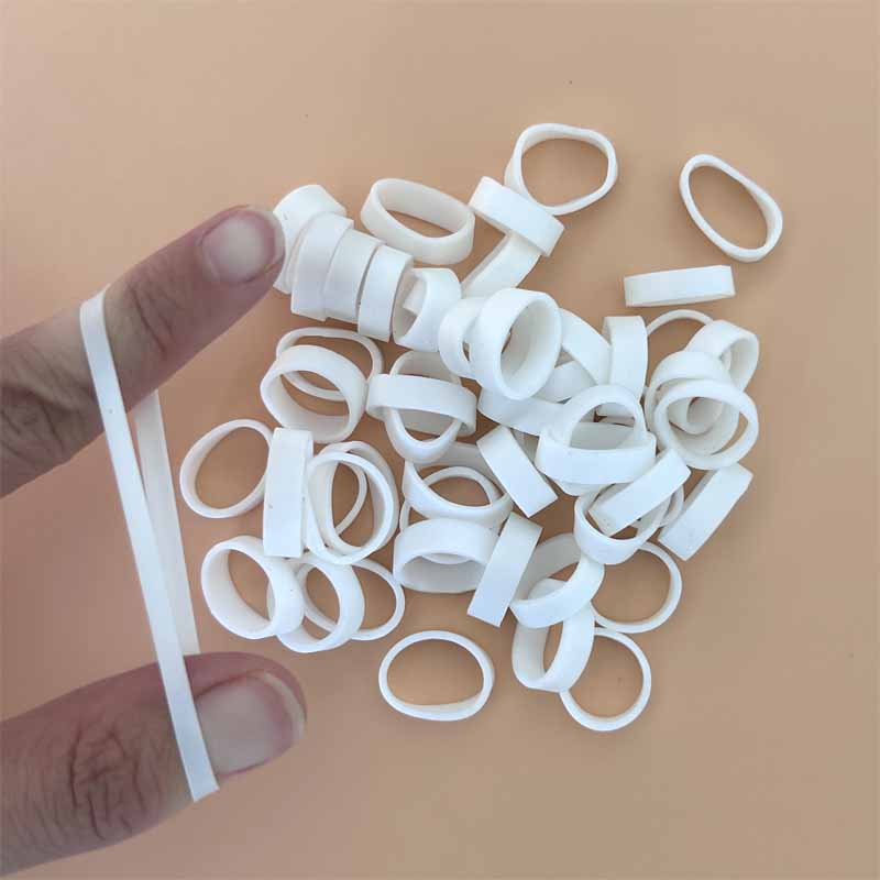 450pcs 고무 밴드 화이트 컬러 미니 높은 탄성 고무 밴드 용품 홈 오피스 편지지에 대 한 Stretchable 라텍스 반지