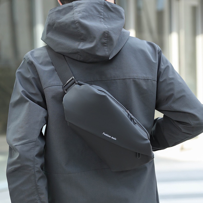 Bolsa de peito simples de alta qualidade masculina, bolsa crossbody de ombro, bolsa de cintura à prova d'água com vários compartimentos para viagens