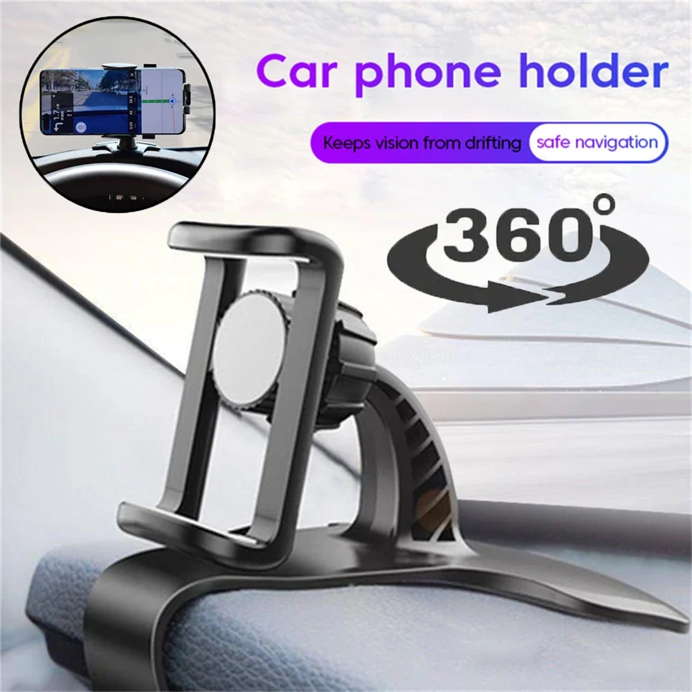Supporto per telefono per auto girevole a 360° Supporto universale per presa automatica Supporto per cruscotto Staffa fissa per telefono cellulare