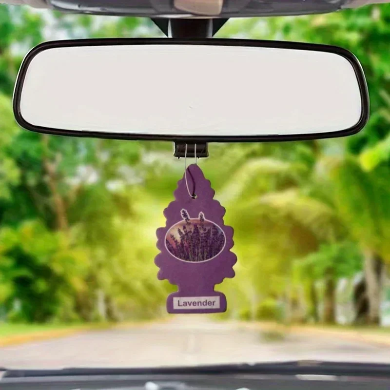 Ambientador de ar para carro, cone de papel de chá perfumado natural, perfume suspenso, fragrância de vanília, árvore de natal, acessórios para interior do carro