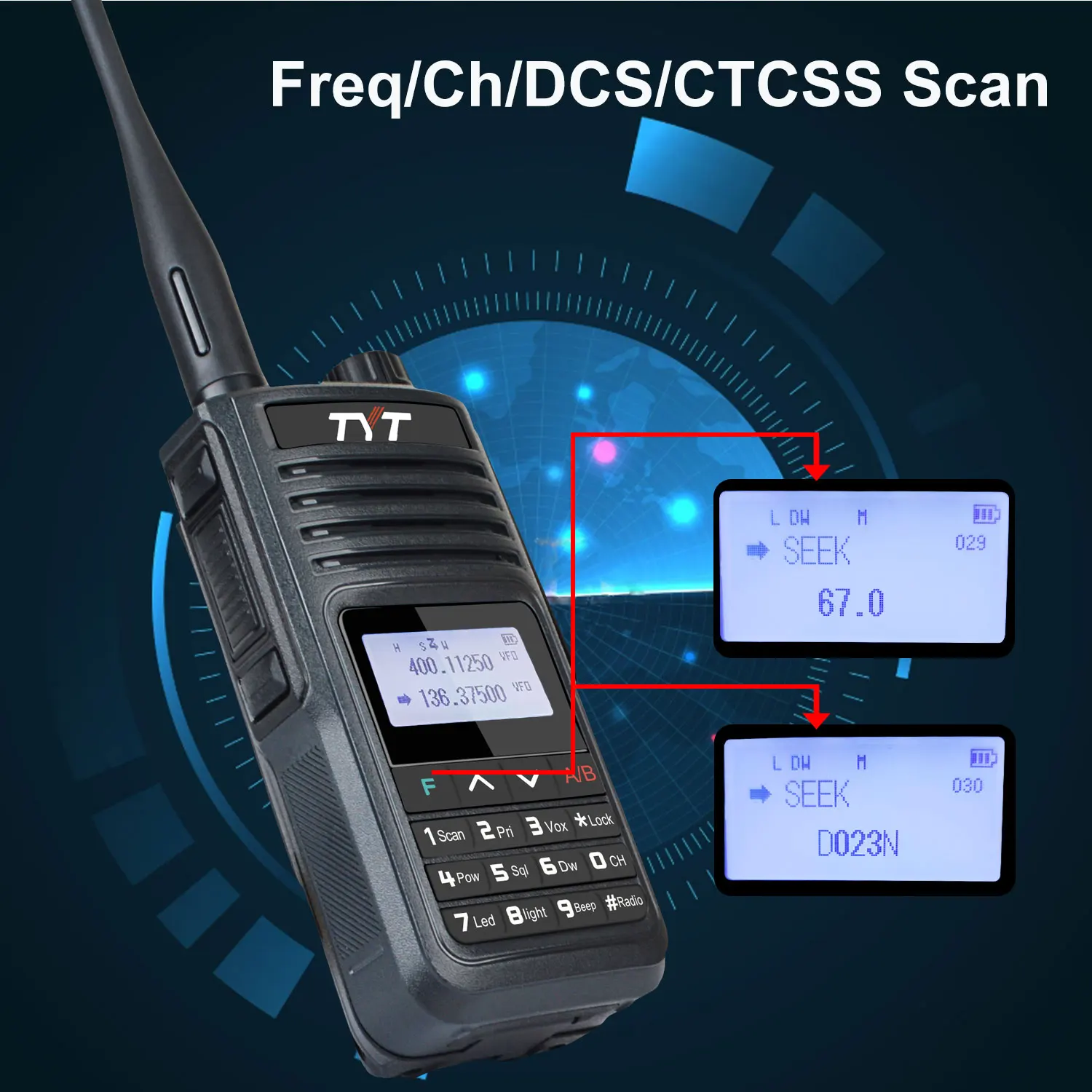 TYT Walkie Talkie TH-UV99 IP68 Waterproof 10W VHF UHF 136-174MHz 400-480MHz Vox Scrambler Frequency Copy 2800mAh Type-C Battery