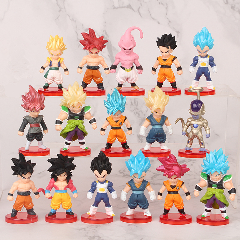 8-21 pçs dragon ball z conjunto super filho goku vegeta broly buu figura de ação anime estatuetas ultra instinto modelo presentes brinquedos