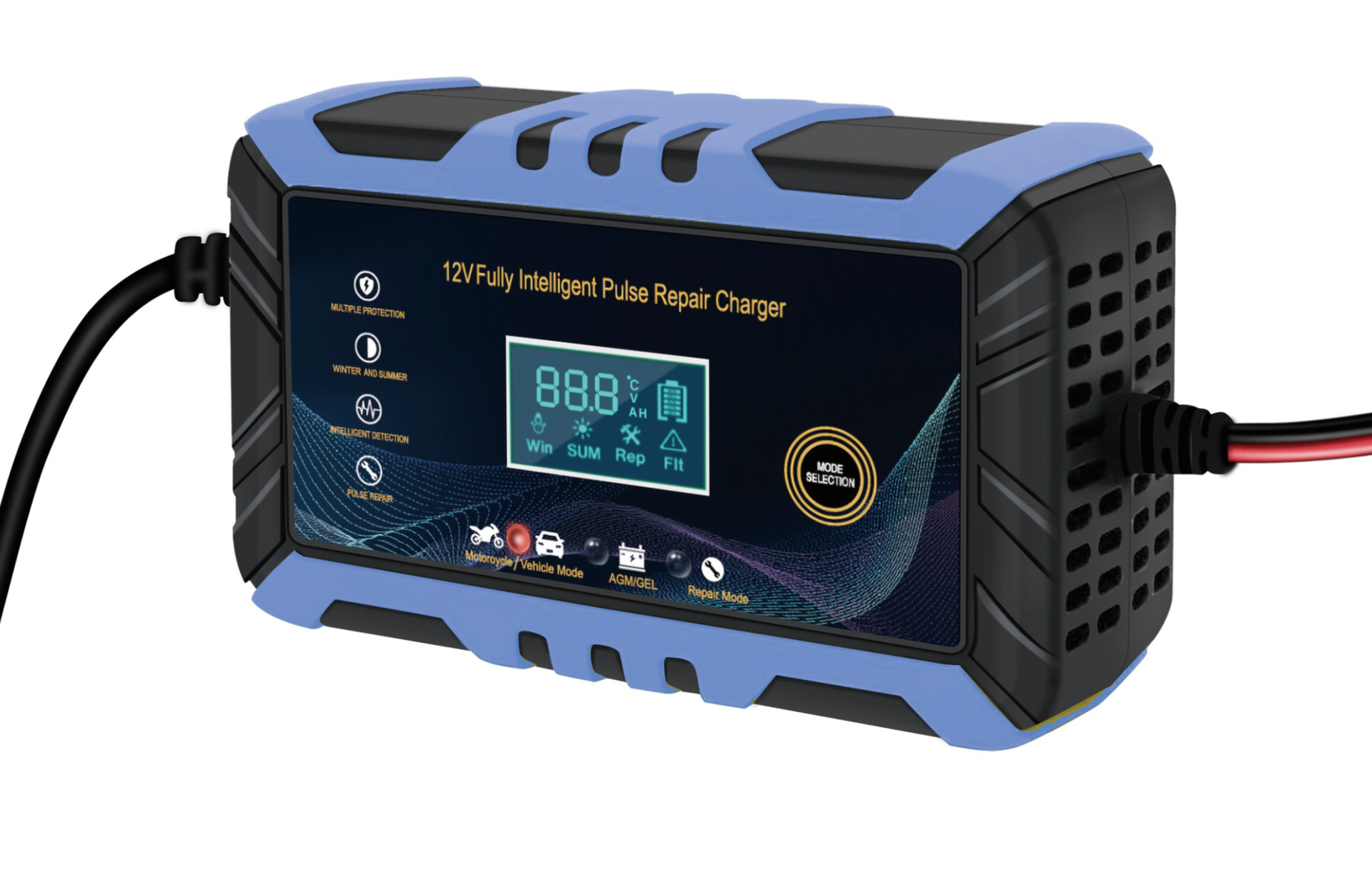 車とオートバイのバッテリー充電器、充電装置、鉛蓄電池のインテリジェントメンテナンス、自動車、6a、12v