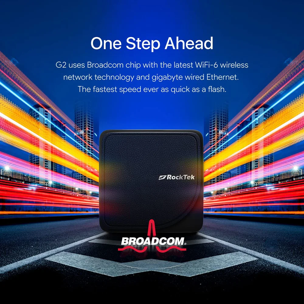 RockTek G2 4K AndroidTV 14 or 12 Stream Box Netflix Google Certified Amlogic S905X4-K 4G64G Support DTS Dolby Audio Dolby Vision
