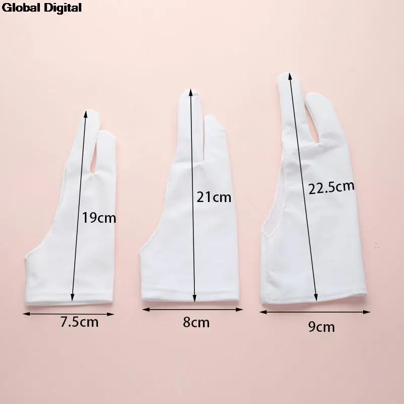 Guante antiincrustante de 2 dedos, para mano derecha e izquierda, para dibujo artístico, para cualquier tableta de dibujo gráfico