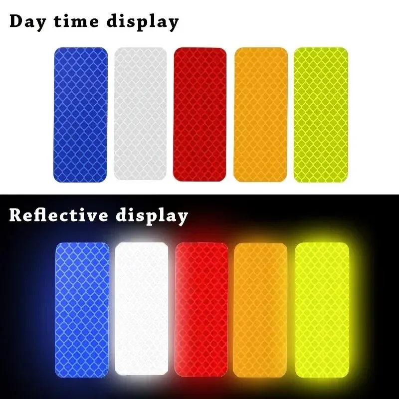 10pcs กันชนรถสติกเกอร์สะท้อนแสงแถบสะท้อนแสงเทป Secure Reflector สติ๊กเกอร์สติ๊กเกอร์คําเตือนความปลอดภัย 3*8 ซม