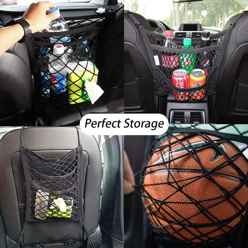 Auto Lagerung Net Tasche Zwischen Sitze Auto Teiler Pet Barriere Dehnbare Elastische Mesh Tasche Organizer Auto Zubehör