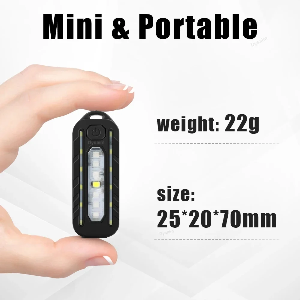 ชาร์จ USB ไฟฉาย LED ทํางานพวงกุญแจไฟฉายสําหรับตํารวจไหล่คลิปไฟเตือนกระพริบโคมไฟกลางแจ้ง