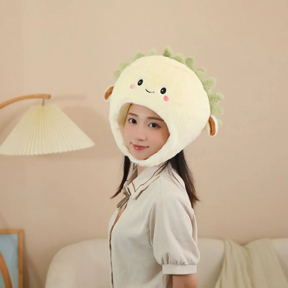 หมวกตุ๊กตายัดไส้ตุ๊กตา Plush ทุเรียนหมวกอบอุ่นหนาหมวก Plush ของเล่นนุ่มสบายทุเรียน Plush หมวกเด็กของขวัญ