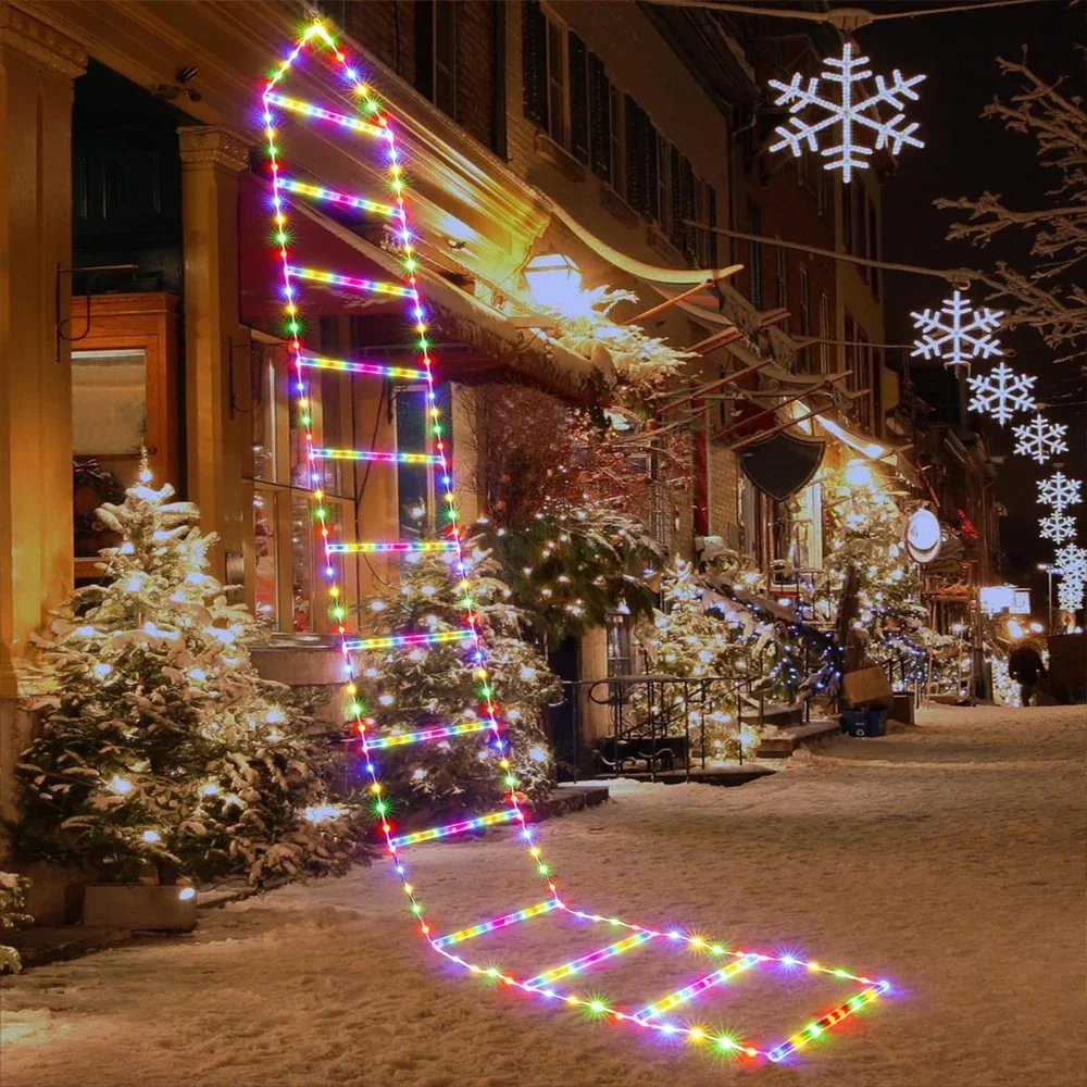 1.7 メートル/3 メートルサンタクロース登山はしご暖かい光クリスマス装飾家庭用屋外庭クリスマスツリー飾り新年ギフト