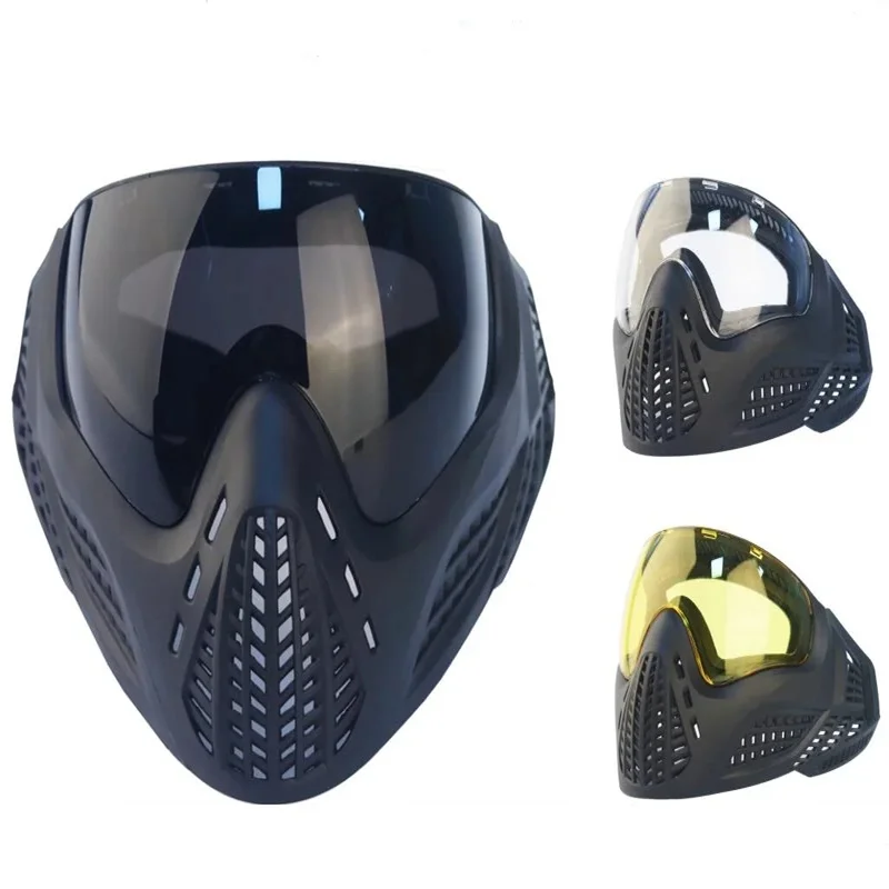 Zlangsports Tattico Paintball Airsoft maschera protettiva integrale può essere Euipped con fotocamera sportiva CS Cosplay maschere di Halloween