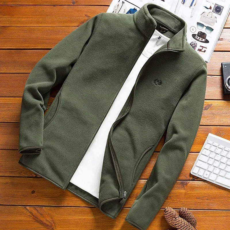 Chaqueta de lana para hombre, cárdigan holgado con cuello levantado, Sudadera con capucha deportiva, chaqueta informal grande a prueba de viento de moda coreana para jóvenes, otoño