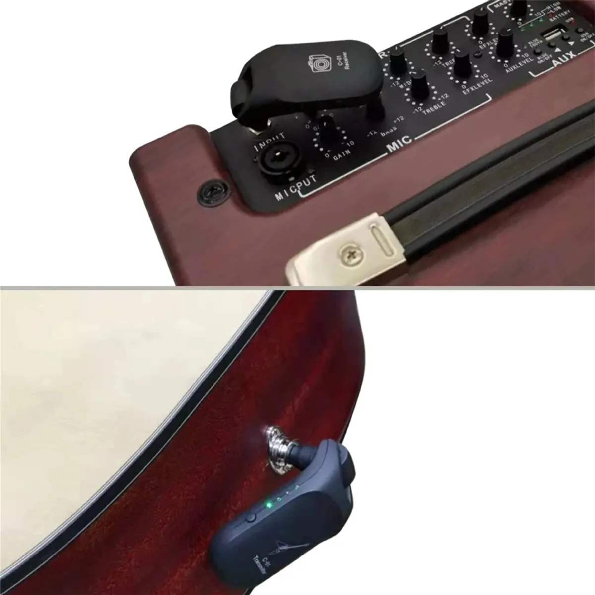Sistema sem fio de guitarra transmissor de áudio receptor c01 captador usb recarregável sistema sem fio para guitarra elétrica baixo violino