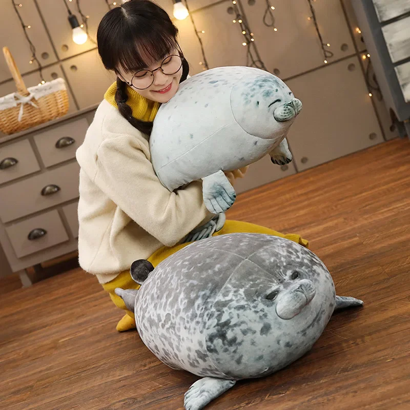ร้อน 20-60 ซม.ยักษ์ซีลเหมือนจริงสีเทา Sea Lion น้ําสัตว์ตุ๊กตายัดไส้ตุ๊กตาร้อน INS Plushie ของขวัญ