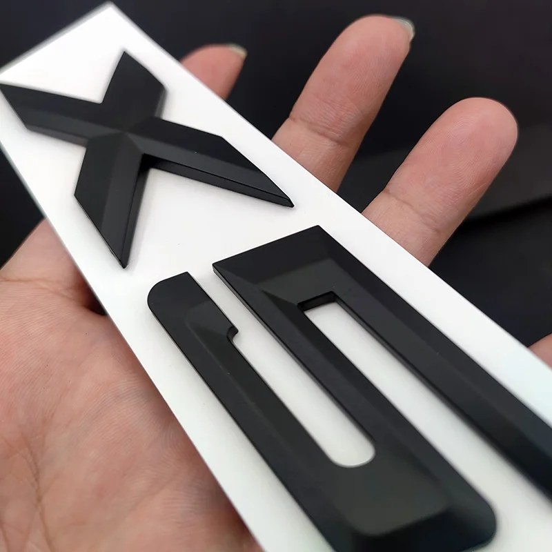 3d abs adesivo preto fosco cromo carta para tronco do carro bmw x5 logotipo x5 letras adesivos emblema emblema e70 e53 f15 g05 acessórios