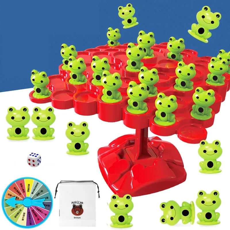Montessori ของเล่นคณิตศาสตร์ Balancing Board ปริศนาสําหรับเด็กกบ Balance Tree การศึกษา Parent-child Interaction โต๊ะเกมของเล่น