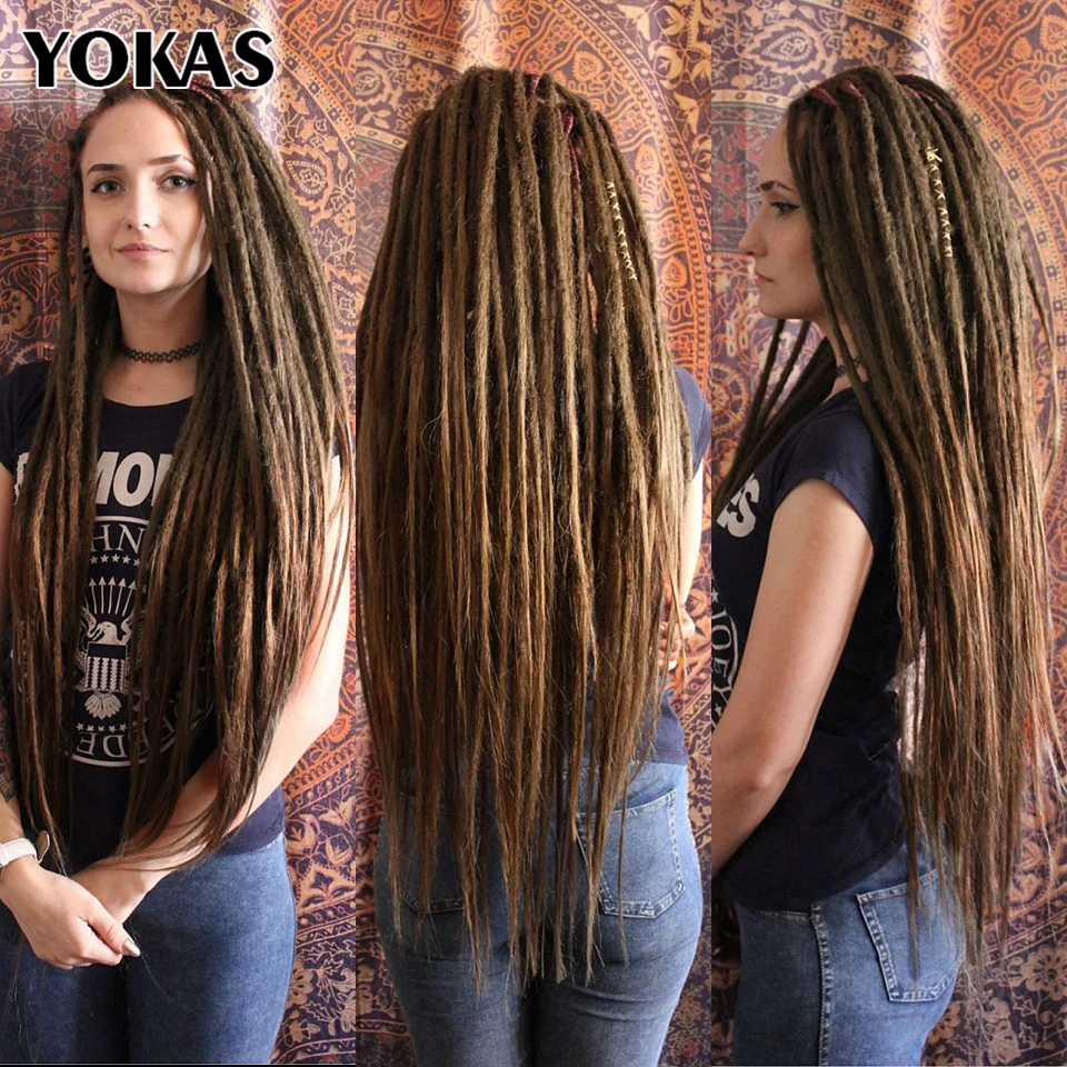 Dreadlock Phần Mở Rộng Vòng Tay Móc Tóc Tổng Hợp 24 36 Inch Oai Nối Dài Móc Bím Tóc Cho Nữ Móng Gẩy Dày Tóc YOKAS