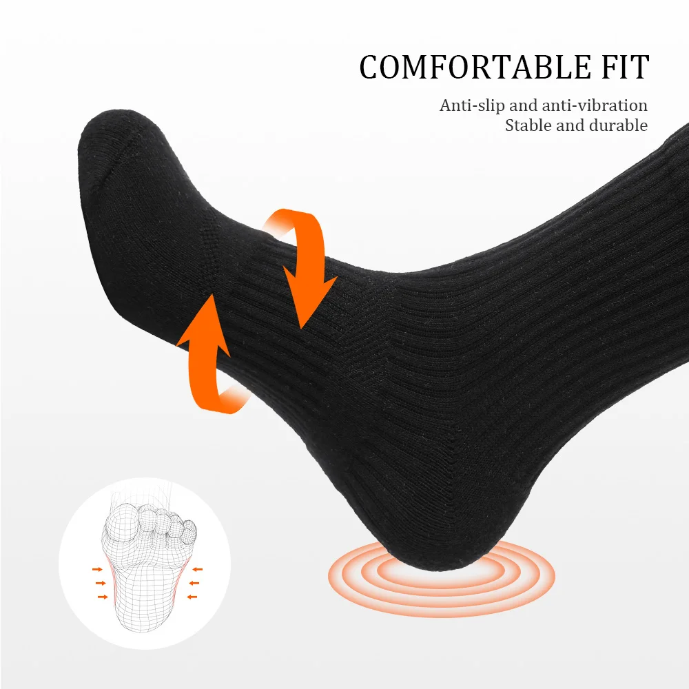 Calcetines de algodón para hombre que absorben la humedad al aire libre, senderismo, trabajo, calcetines de compresión, calcetines de tripulación, calcetines negros de ocio para hombres, 5 pares