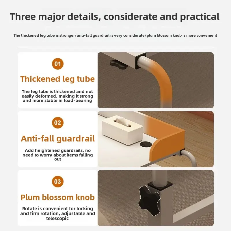Double Desktop Laptop Table On Bed Mobile Adjustable Straddle Bed Lazy Table Care Table