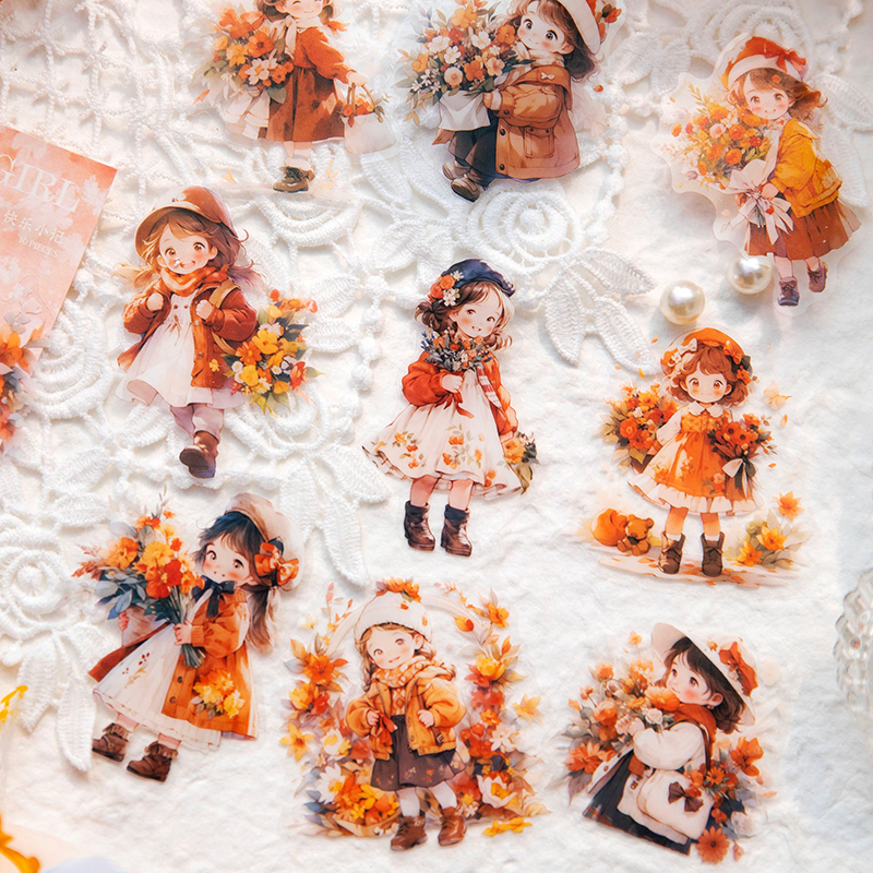 นายกระดาษ 6 สไตล์ 10 ชิ้น/แพ็คสัตว์เลี้ยงน่ารักธีมสาววัสดุสติกเกอร์ DIY ถ้วยแก้วนม Notepad เคสโทรศัพท์