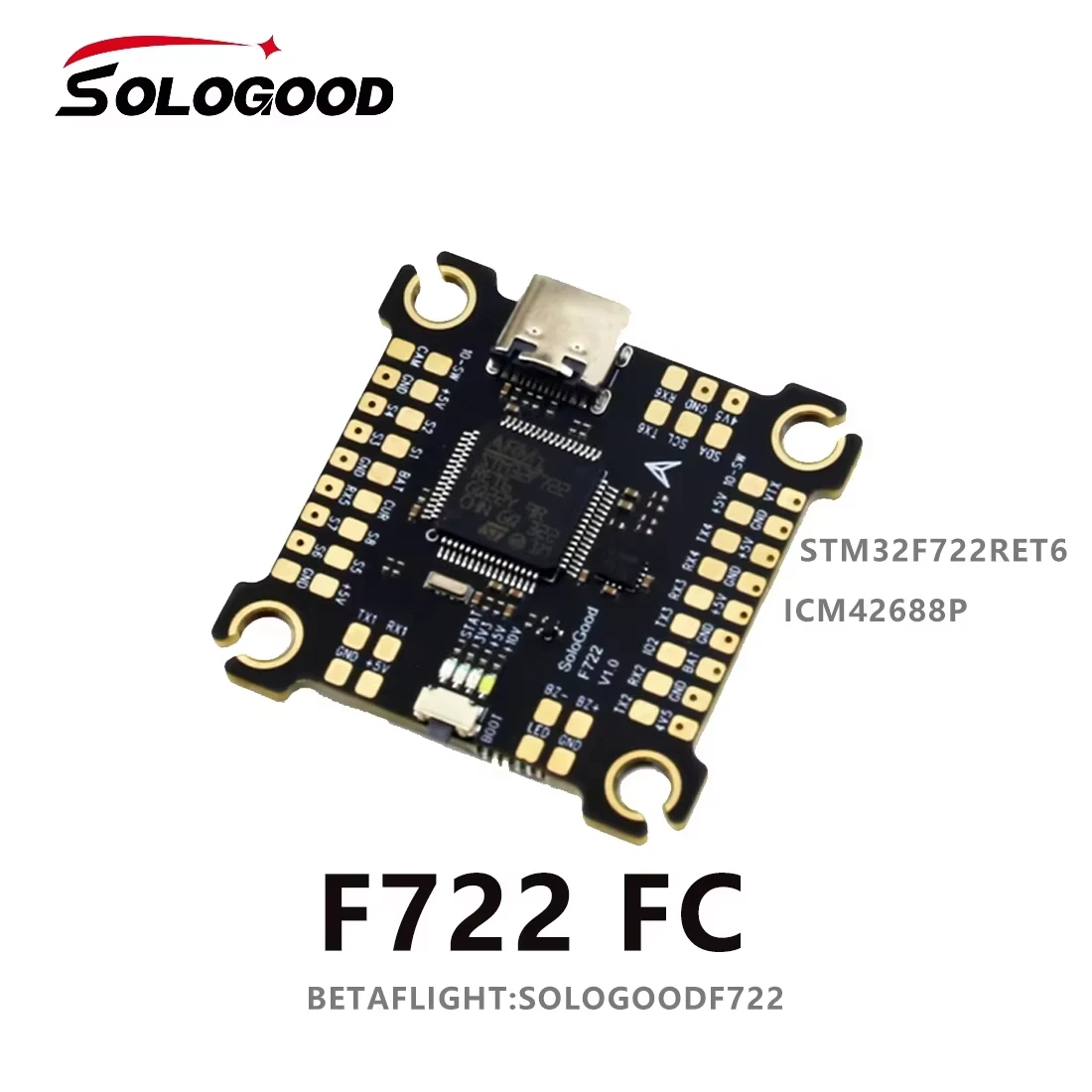 SoloGood F722 60A Stack ICM42688P F722 Vluchtcontroller BLHELI_S 60A 4in1 ESC 30,5X30,5mm 2-6S voor FPV Freestyle Drones Onderdelen