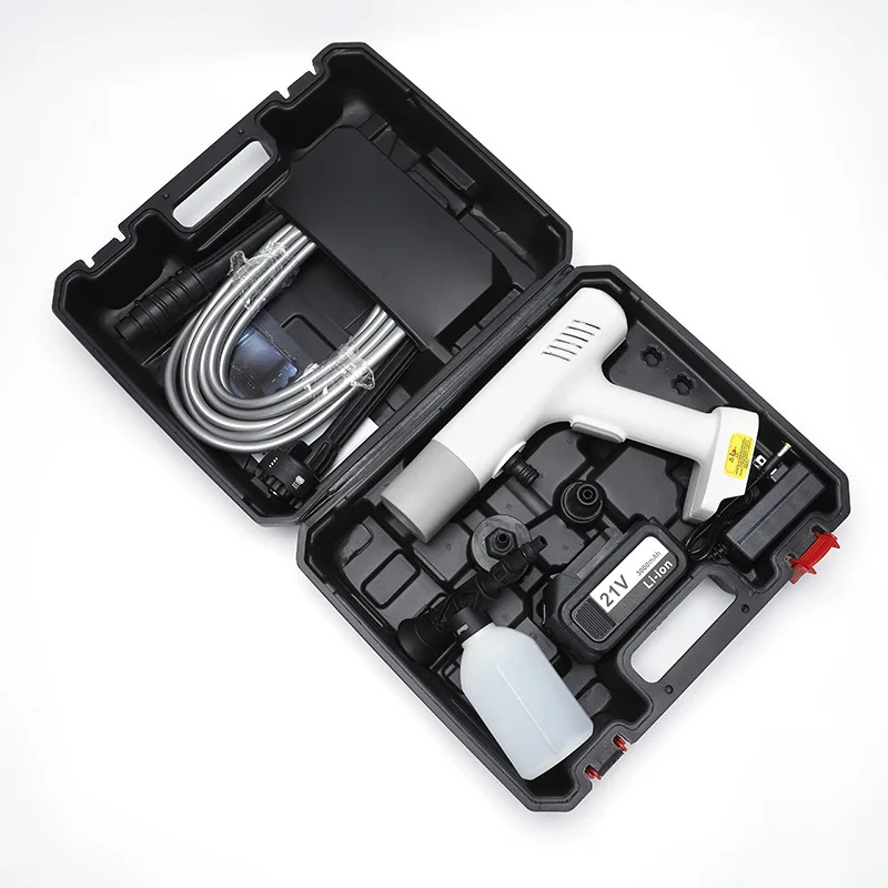 Nexest bateria de lítio 21v 24v 48v sem fio portátil de alta pressão portátil cuidados com o carro lavadora de limpeza sem fio água pistola de lavagem de carro