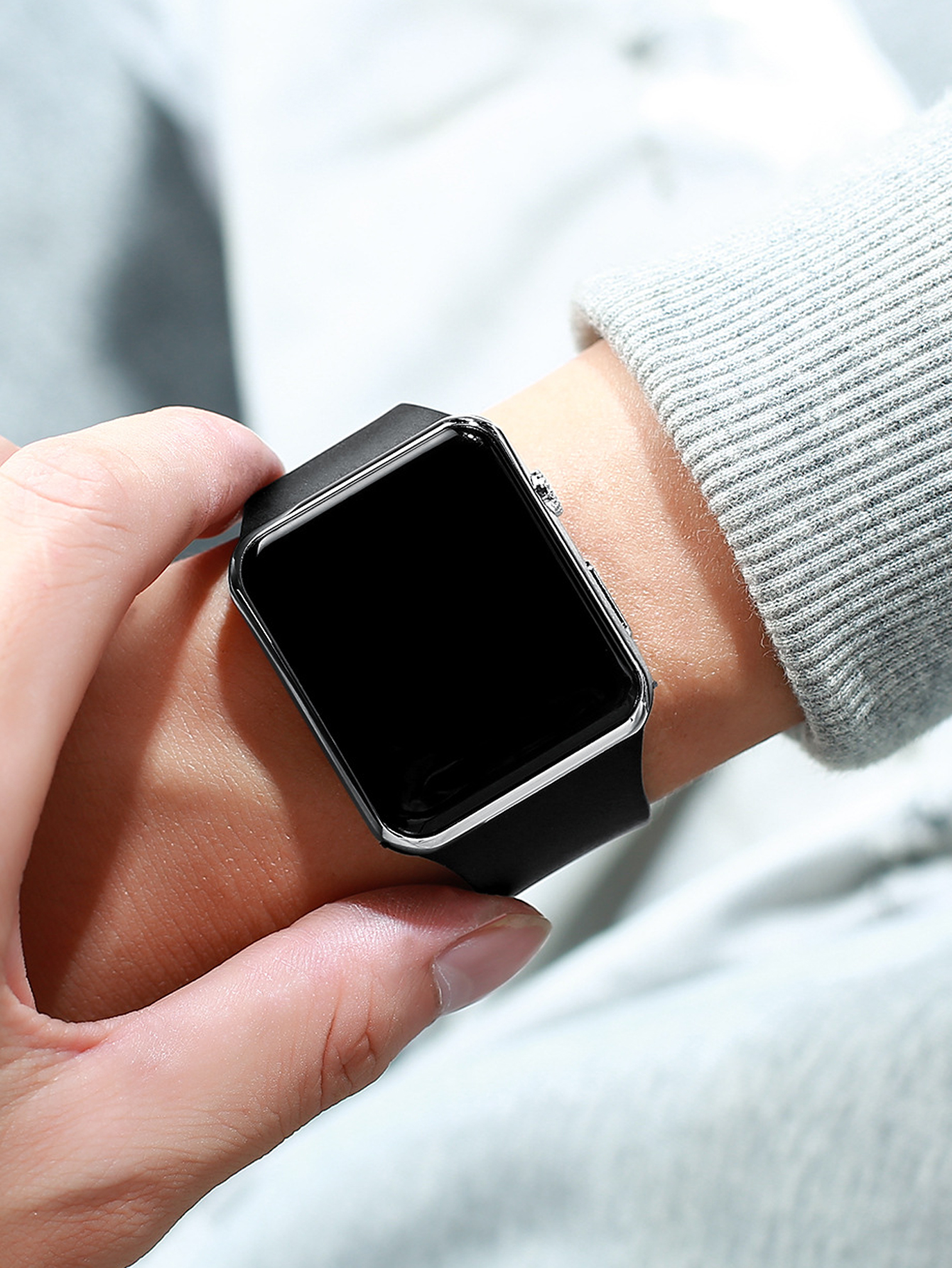 2 pçs esportes moda retangular sílica gel simples relógio eletrônico masculino e feminino conjunto de presente para os amantes