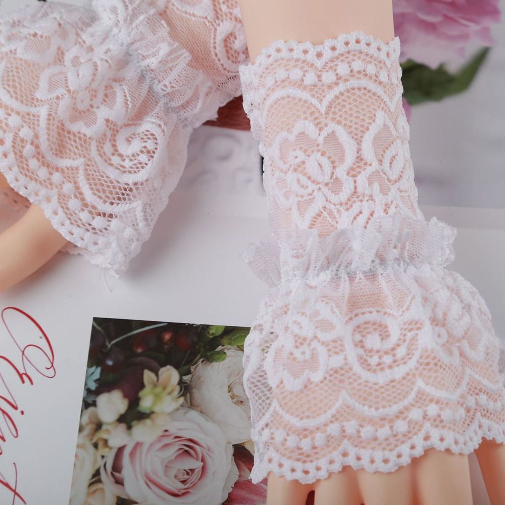 1 Paar Mode abnehmbare gefälschte Ärmel Frühling Herbst wilde Pullover dekorative Ärmel Spitze Rüschen Ellbogen Ärmel Manschette Universal