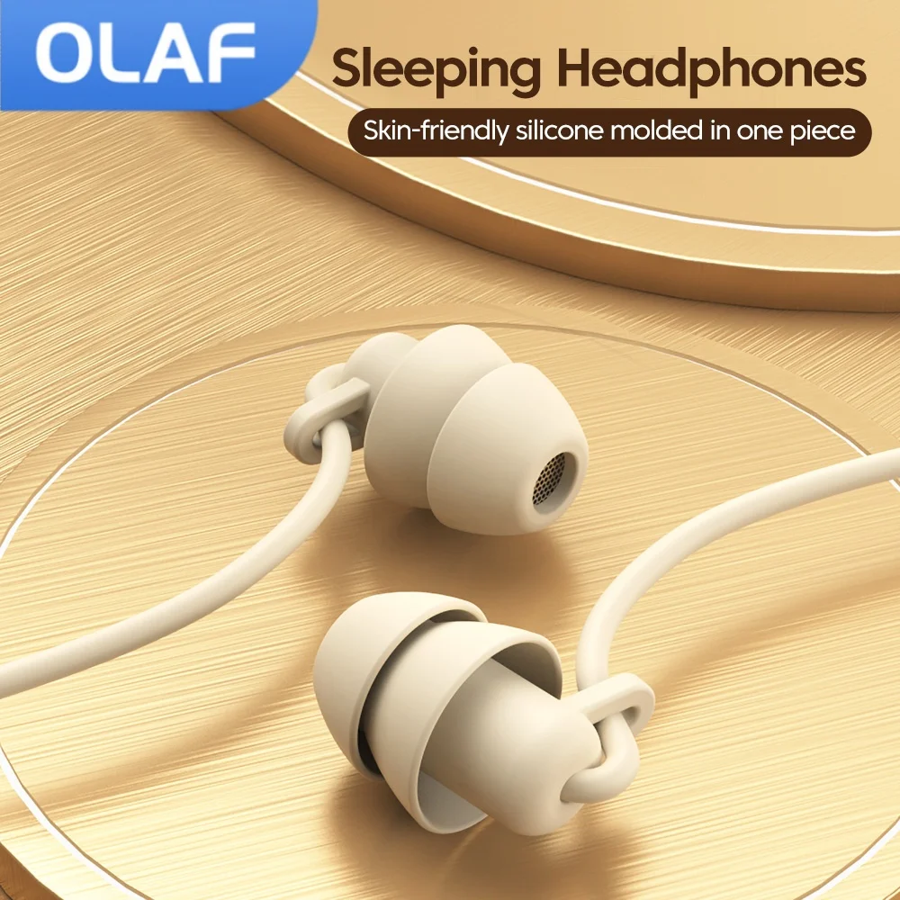 OLAF-auriculares intrauditivos de silicona con conector de 3,5mm, cascos manos libres para dormir con Cable, Control en línea, con micrófono