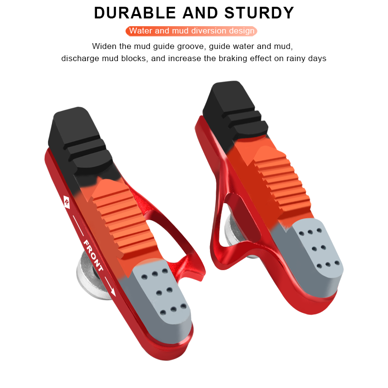 Pastillas de freno de bicicleta de carretera RIDERACE para llanta C freno CNC soporte de freno en V zapatos bloque de goma accesorios de ciclismo duraderos