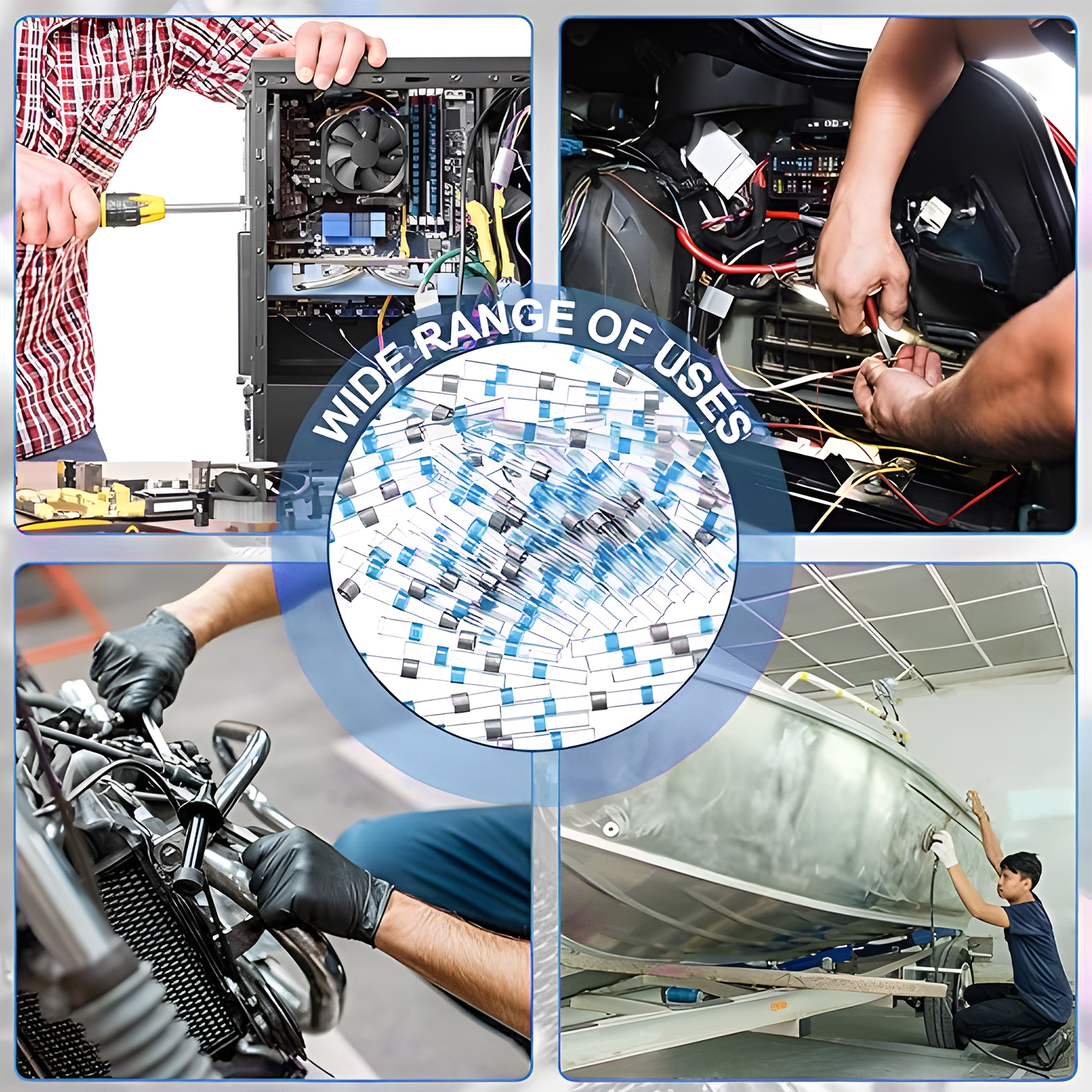 Connecteurs de fil à souder, thermorétractables, auto-soudés, bout à bout étanche, borne à manchon