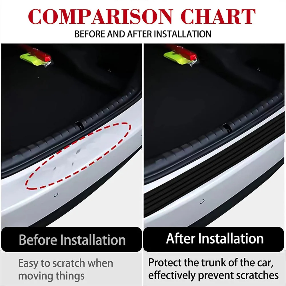 Universeel ​ Achterbumper Guard PVC Rubber Protector Strip Kofferbak Instaplijsten Plaat Protector Voor Bumper Versterking Decoratie
