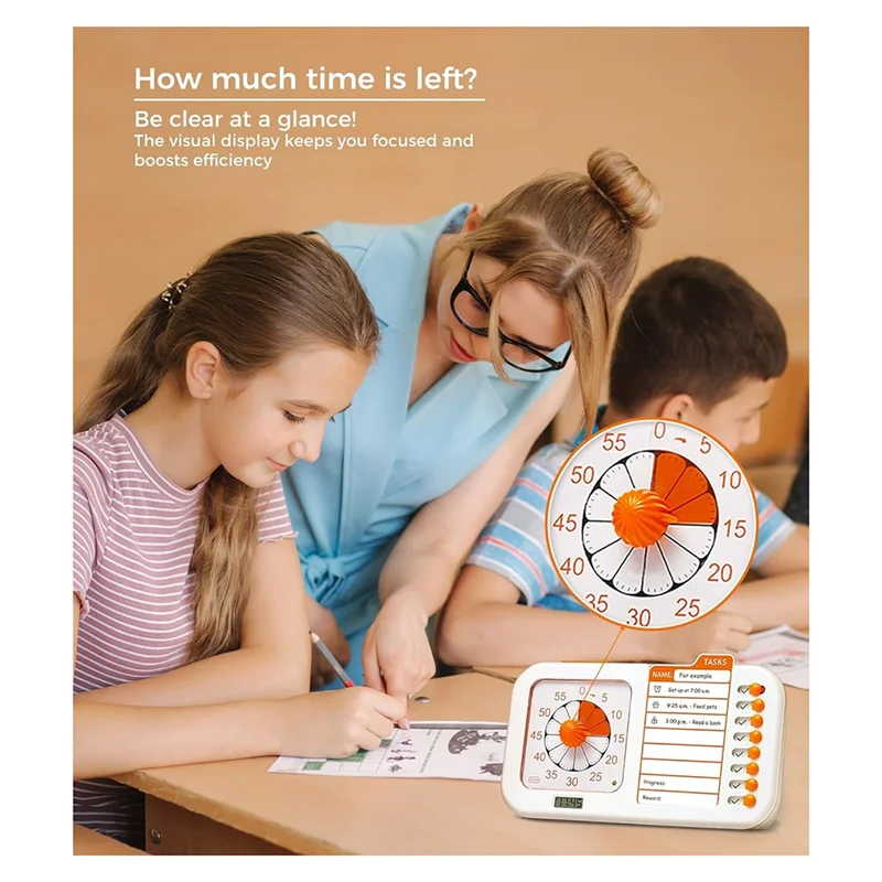 ABFN-3-In-1 Visual ADHD Timer For Kids & Adults With Planning Board, Task Timer, Chore Chart & Visual Schedule Planne